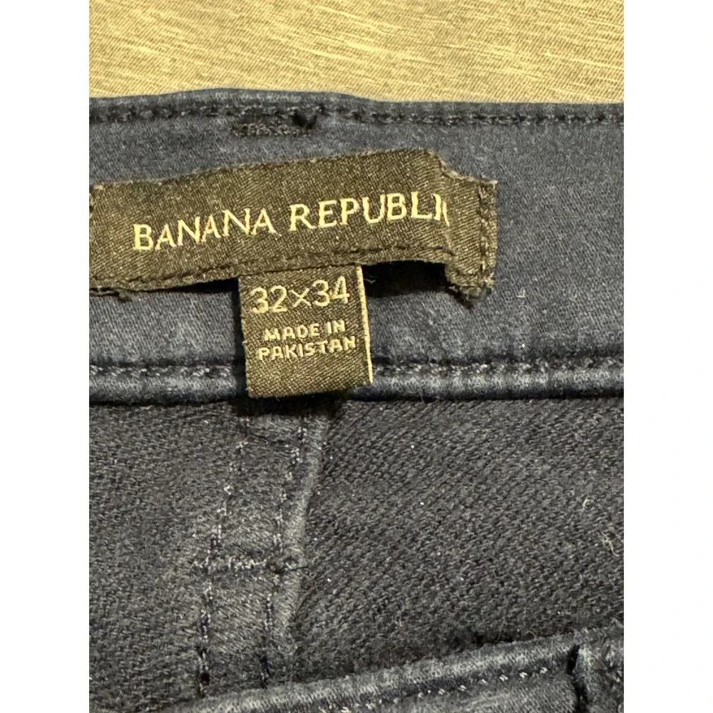Banana Republic Pants Men's 32x34 Navy Cotton Stretch Slim 5-Pocket